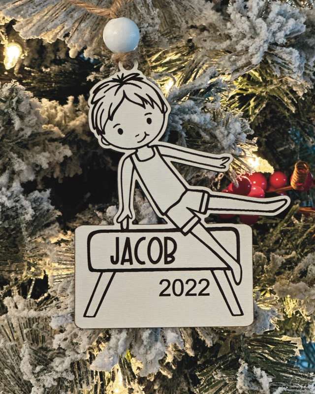 Digital download Boy gymnast svg ornament file for Glowforge and laser cutters  SVG FILE ONLY